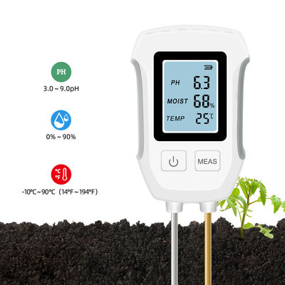 Prueba de suelo: medidor de pH, humedad y temperatura de 3 en 1 para plantas sanas
