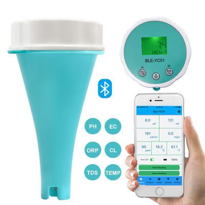 Probador inteligente de agua para piscina con Bluetooth - 6 en 1: medidor de pH/CE/TDS/ORP/CL/Temperatura para piscinas y entornos acuáticos