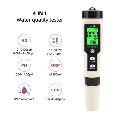 4 - en - 1 Probador de calidad de agua de hidrógeno - H2/pH/ORP/Temp Meter para salud, acuicultura y laboratorio