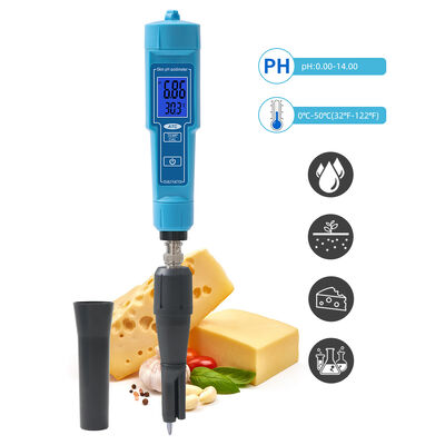 Medidor de pH digital 2 en 1 con pantalla LED y precisión de 0.01pH para piel, fruta y carne