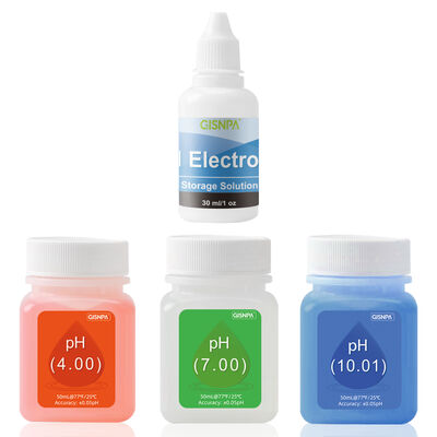 Solución de calibración de pH para botellas de 50 y 30 ml y líquido de electrodo con soporte personalizado OEM