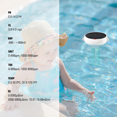 Tuya Zigbee Carga solar Piscina Monitor de calidad del agua Clorómetro PH/ORP/EC/TDS/Salinidad