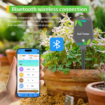Alta precisión 8 en 1 medidor de humedad digital suelo Bluetooth inteligente