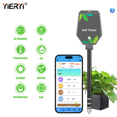 6 en 1 YIERYI Plantas medidor digital del suelo con pantalla LCD