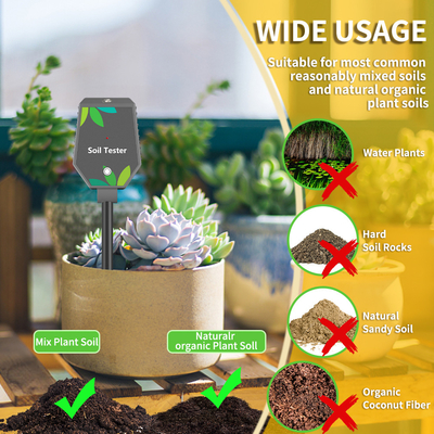 6 en 1 YIERYI Plantas medidor digital del suelo con pantalla LCD