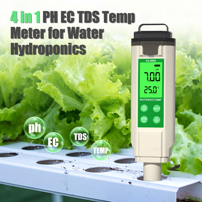 YiERYi YG-9908 4 en 1 Tester de calidad del agua PH / TDS / EC / Temperatura Pluma de prueba multifuncional con diseño portátil de alta precisión