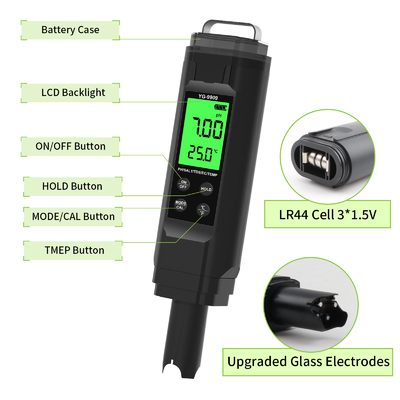 YIERYI YG-9909 Teste digital de calidad del agua 5 en 1 Teste de pH de alta precisión para jardín de granja