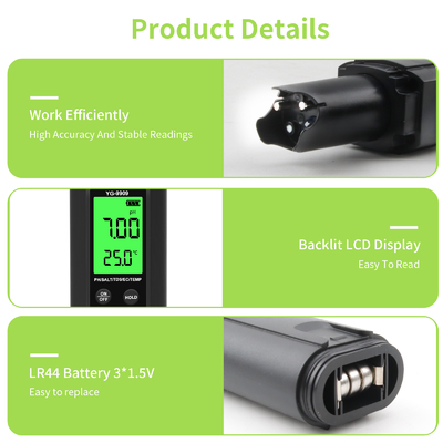YIERYI YG-9909 Teste digital de calidad del agua 5 en 1 Teste de pH de alta precisión para jardín de granja
