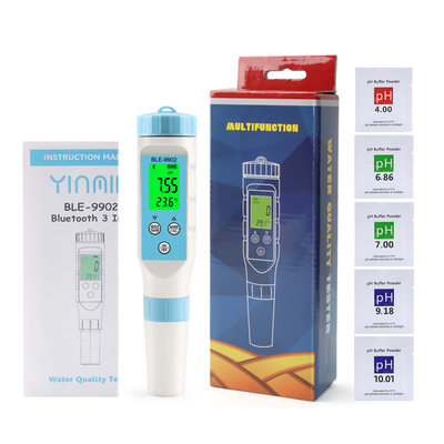 Yieryi BLE-9902 Medidor de pH Bluetooth Teste de EC y temperatura multifunción para piscinas, acuarios y calidad del agua hidropónica
