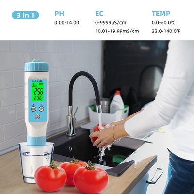 Yieryi BLE-9902 Medidor de pH Bluetooth Teste de EC y temperatura multifunción para piscinas, acuarios y calidad del agua hidropónica