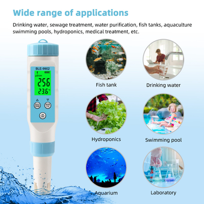 Medidor de pH Yieryi BLE-9902 con Bluetooth    3 en 1 EC y medición de temperatura para pruebas precisas de agua en piscinas, tanques y jardines