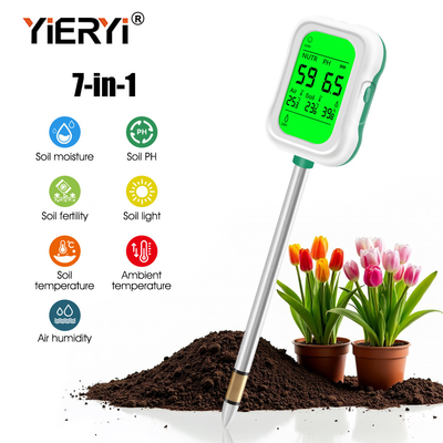 YY-1066L Yieryi 7 en 1 Probador de suelos herramienta integral de prueba de suelo para pH, humedad, temperatura, luz y más