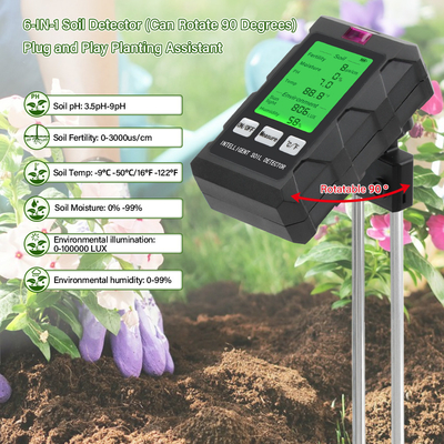 Detector de suelo completo de 6 en 1: su herramienta definitiva para jardinería y cuidado de plantas
