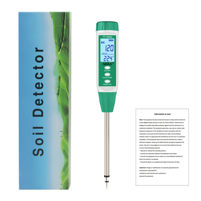 Yieryi YY-1066A Probador de suelos 3 en 1 EC de suelo, medidor de humedad y temperatura ideal para agricultura, jardinería y invernaderos