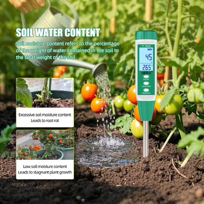 3 en 1 EC de suelo y probador de humedad. Herramienta inteligente de agricultura y jardinería para plantas más saludables.