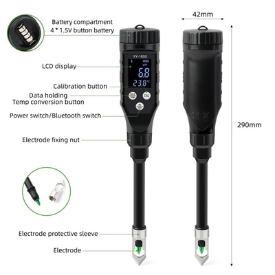 ¡Mejora tu agricultura con el monitor de pH y temperatura del suelo inteligente YY-1033!
