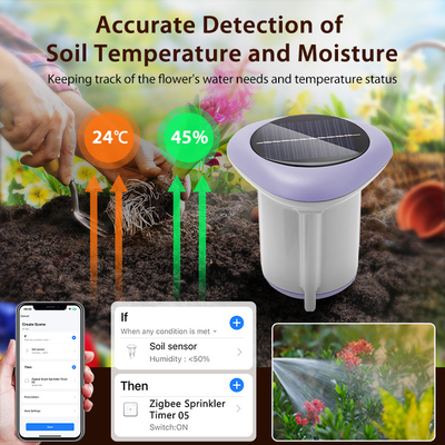 Detector inteligente de la salud del suelo Sensor solar para análisis de humedad, temperatura y fertilidad