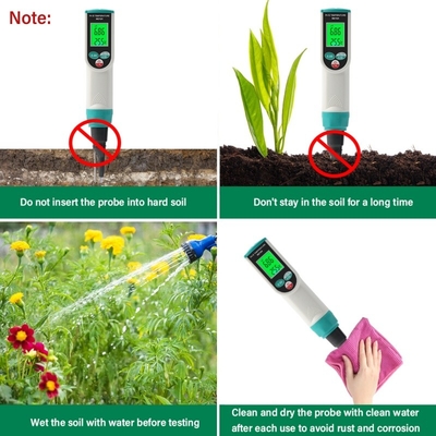 PH-2023 Probador de pH y temperatura del suelo. Medidor de pH digital de alta precisión para agricultura y jardinería