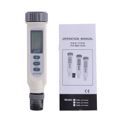 Teste de pH de grado profesional AZ8686 Monitoreo de calidad del agua con precisión de pH de 0,01