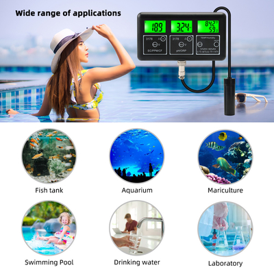 Sistema de monitoreo profesional de la calidad del agua 7 en 1 RS485 Sensor con LCD
