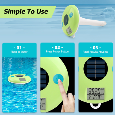 Monitor de piscina solar inteligente de alta precisión con pantalla LCD en verde claro