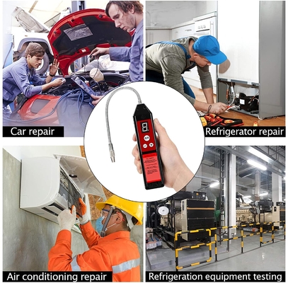 Detector de fugas de freón con sonda flexible y alarma visual audible