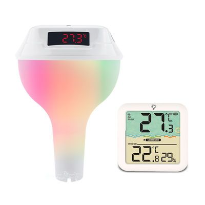 Termómetro solar flotante inteligente con luces RGB y receptor inalámbrico