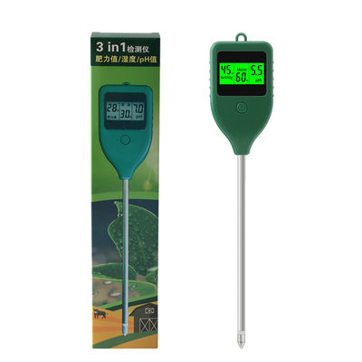Detector de suelo de tres en uno, medidor de acidez del pH, medidor de humedad del suelo, medidor de fertilidad de nutrientes de flores y plantas en macetas