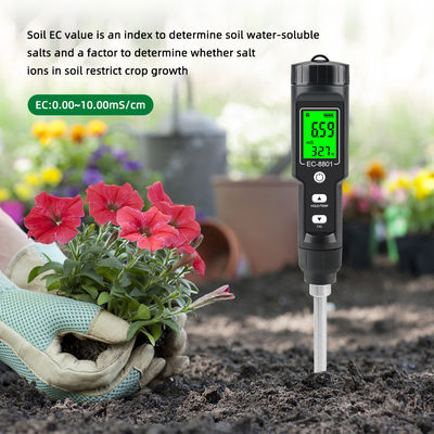 CE-8801 Contador de suelos Display digital portátil para plantaciones hortalizas EC detector de suelo salado para plantaciones domésticas de suelo en macetas