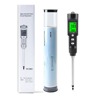 CE-8801 Contador de suelos Display digital portátil para plantaciones hortalizas EC detector de suelo salado para plantaciones domésticas de suelo en macetas