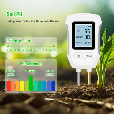 Prueba de suelo: medidor de pH, humedad y temperatura de 3 en 1 para plantas sanas