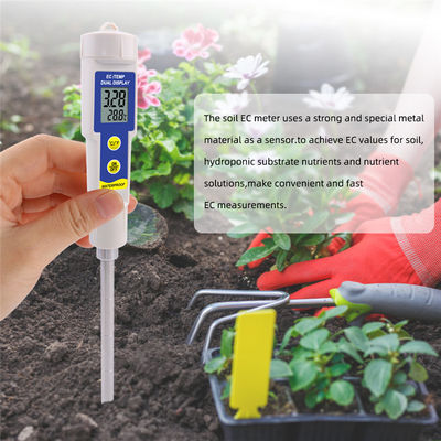 Medidor de EC y Temperatura del Suelo - Medidor 2 en 1 a prueba de agua con rango de 0.00 - 4.00 mS/cm, para jardín/hidroponía/plantas de interior