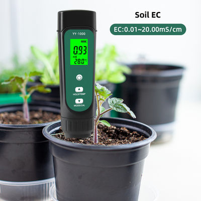 Kit de prueba de suelo de 3 en 1 - EC (0,01-20.00ms/cm), medidor de humedad y temperatura para jardines e hidroponía