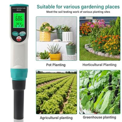 Teste de pH y temperatura del suelo 2 en 1 - Medidor de alta precisión para jardinería