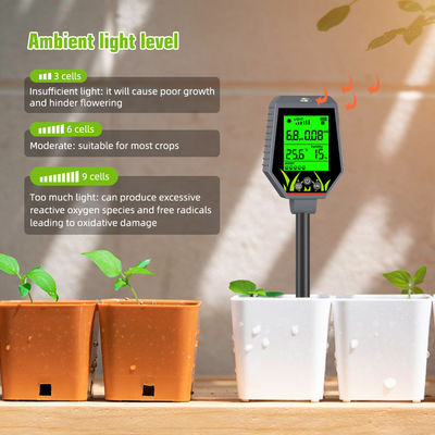 Kit de prueba de suelo de 6 en 1 Humedad/pH/Fertilidad/Luz solar/EC/Temp Meter para jardines, granjas y plantas de interior