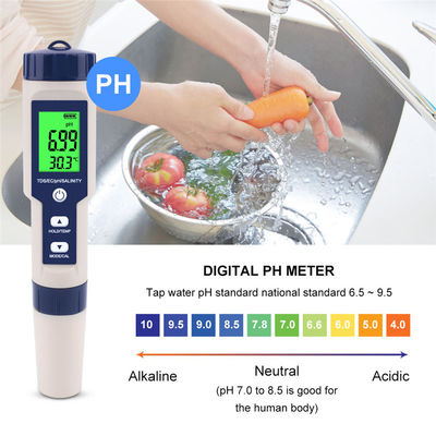 5 - en - 1 Tester de calidad del agua - pH/TDS/EC/salinidad/medidor de temperatura para el hogar, acuario y laboratorio