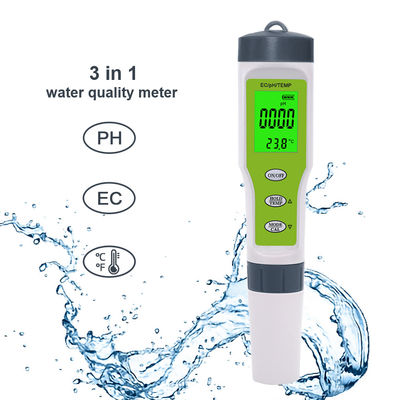 Medidor de calidad del agua 3 en 1 - Medidor de pH/CE/Temperatura con ATC para el hogar, acuario y laboratorio