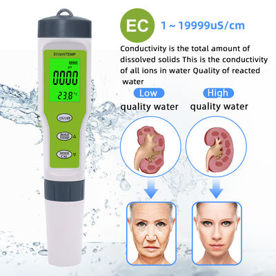 Medidor de calidad del agua 3 en 1 - Medidor de pH/CE/Temperatura con ATC para el hogar, acuario y laboratorio
