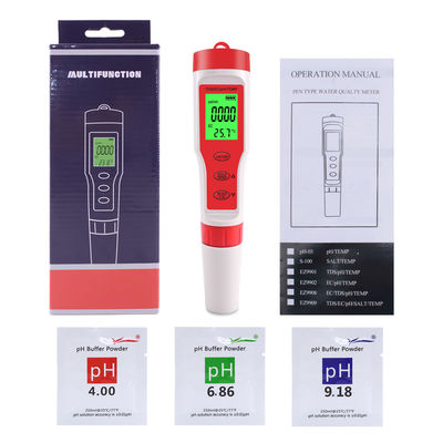 4 - En - 1 Tester de calidad del agua PH/EC/TDS/Temp Meter para acuicultura Laboratorio de agua potable