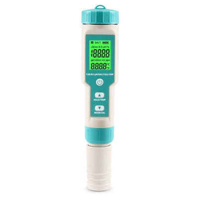 7 - En - 1 Tester de calidad del agua EC/salinidad/TDS/temp/pH/ORP/S.G. Medidor para acuicultura en el laboratorio doméstico