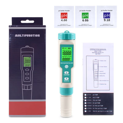 7 - En - 1 Tester de calidad del agua EC/salinidad/TDS/temp/pH/ORP/S.G. Medidor para acuicultura en el laboratorio doméstico