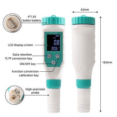 Medidor de Calidad del Agua 7 en 1 - FAC/pH/ORP/Salinidad/TDS/CE/Temperatura para Acuicultura, Hogar y Laboratorio