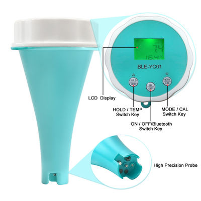Probador inteligente de agua para piscina con Bluetooth - 6 en 1: medidor de pH/CE/TDS/ORP/CL/Temperatura para piscinas y entornos acuáticos
