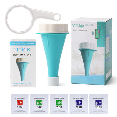 Probador inteligente de agua para piscina con Bluetooth - 6 en 1: medidor de pH/CE/TDS/ORP/CL/Temperatura para piscinas y entornos acuáticos