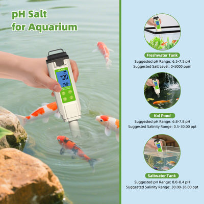 Medidor de calidad del agua 7 en 1 - pH/TDS/CE/ORP/S.G/Sal/Temperatura para el hogar, piscina y laboratorio