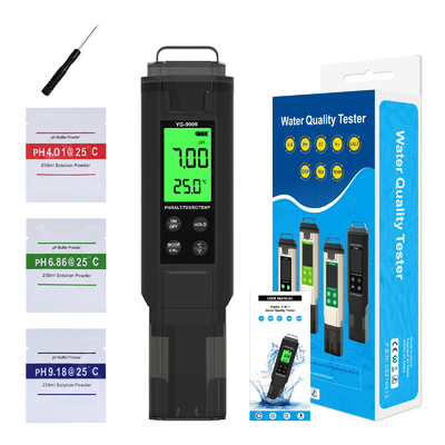Medidor digital 5 en 1: pH, salinidad, temperatura, TDS y CE con retroiluminación para el control de la calidad del agua