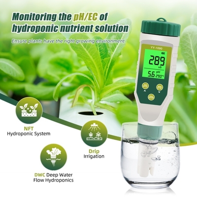 Medidor de pH multiparámetro de 5 en 1 con luz de fondo para laboratorio y acuario PH, TDS, salinidad, EC, probador de temperatura