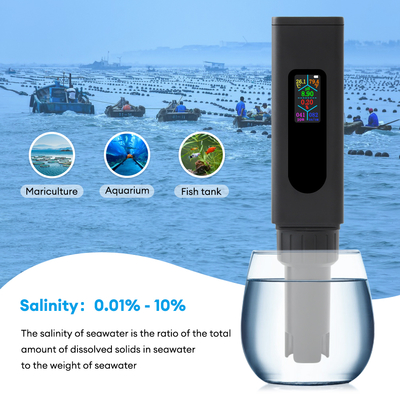 USB Recargable 5 en 1 medidor de calidad del agua pantalla de color TDS sal EC pH Tester de temperatura