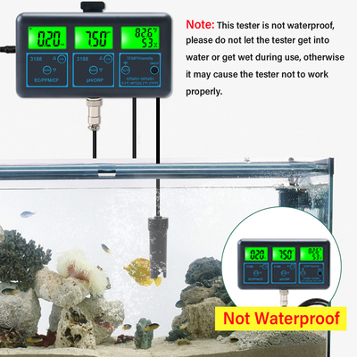 WiFi Tuya App Medidor de pH digital multifunción 7 en 1 PH, EC, ORP, TDS, RH%, CF, Tester de temperatura en línea Analisador de calidad del agua