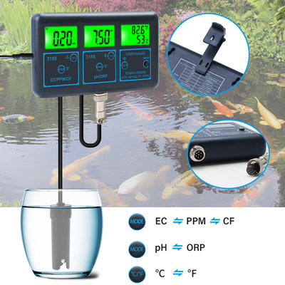 WiFi Tuya App Medidor de pH digital multifunción 7 en 1 PH, EC, ORP, TDS, RH%, CF, Tester de temperatura en línea Analisador de calidad del agua